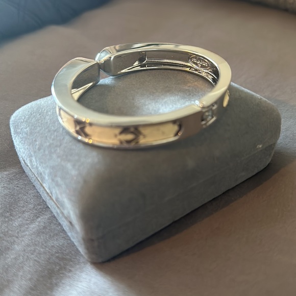 Stella & Dot Snakeskin Leather Bracelet Silver tone - Picture 5 of 6